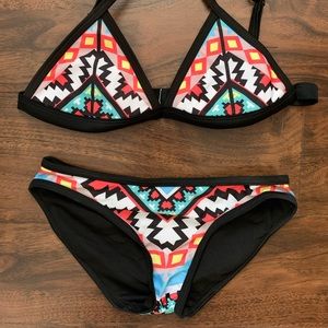 Aztec print two piece bikini